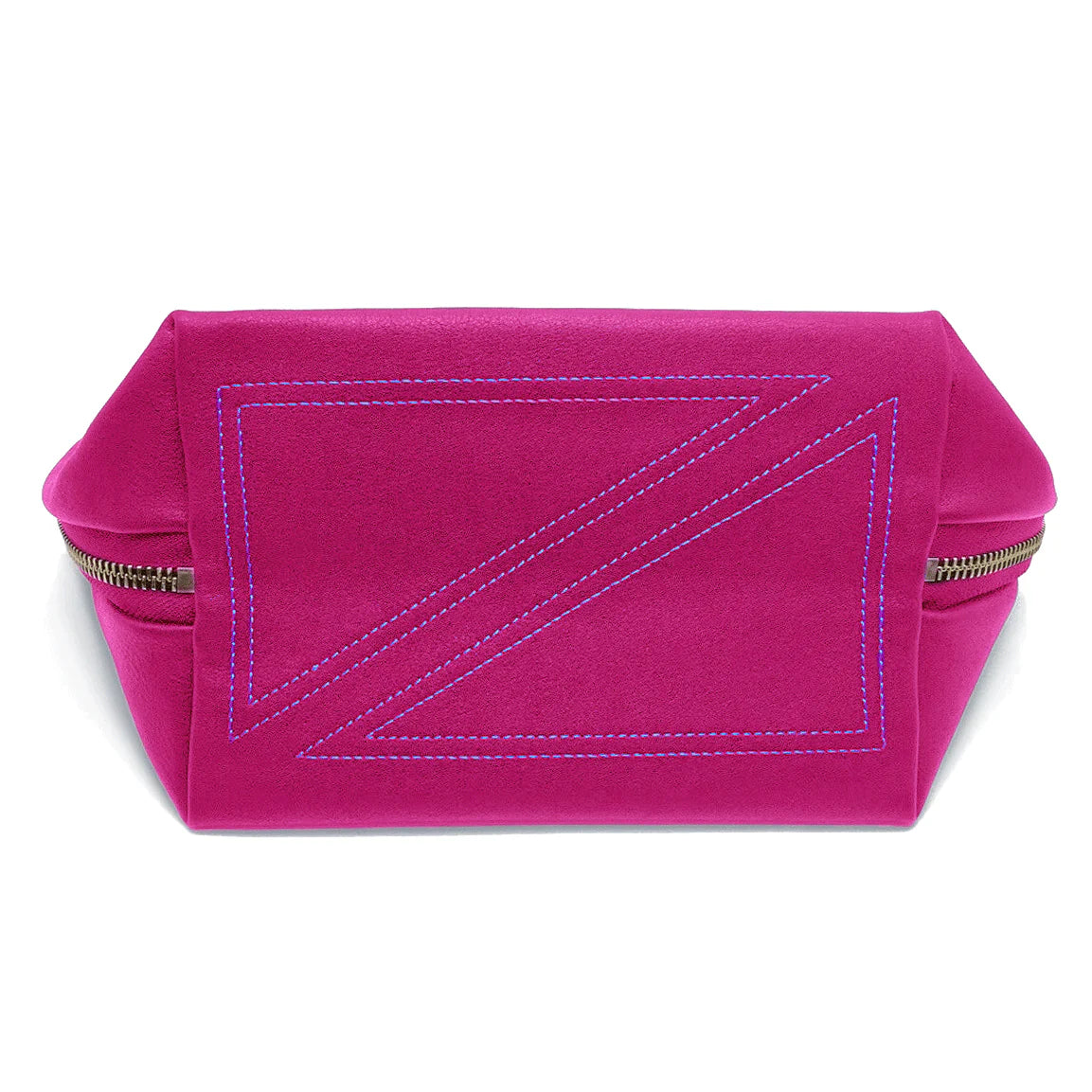 Kusshi Pink Fabric with Teal Interior Signature Makeup Bag