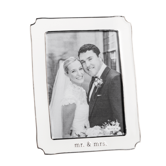 MUD PIE MR. & MRS. SMALL ENAMEL FRAME