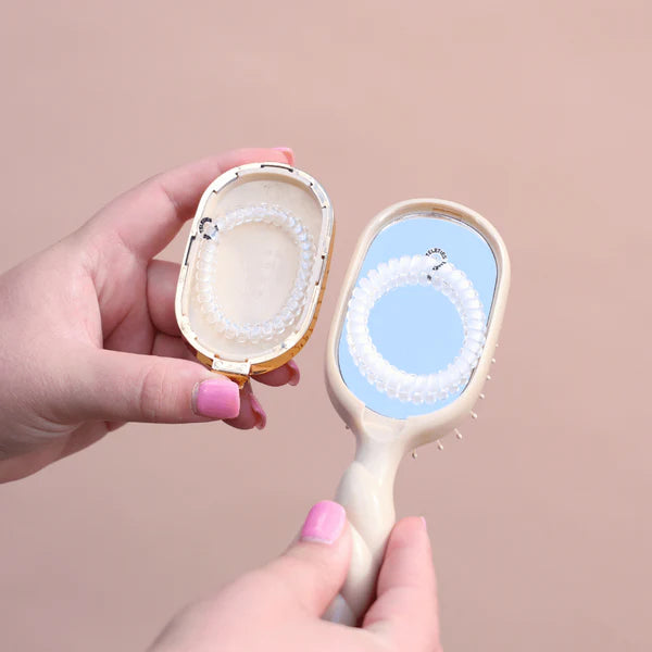 Teleties Mini Detangler Hair Brush for Medium Hair - Tan