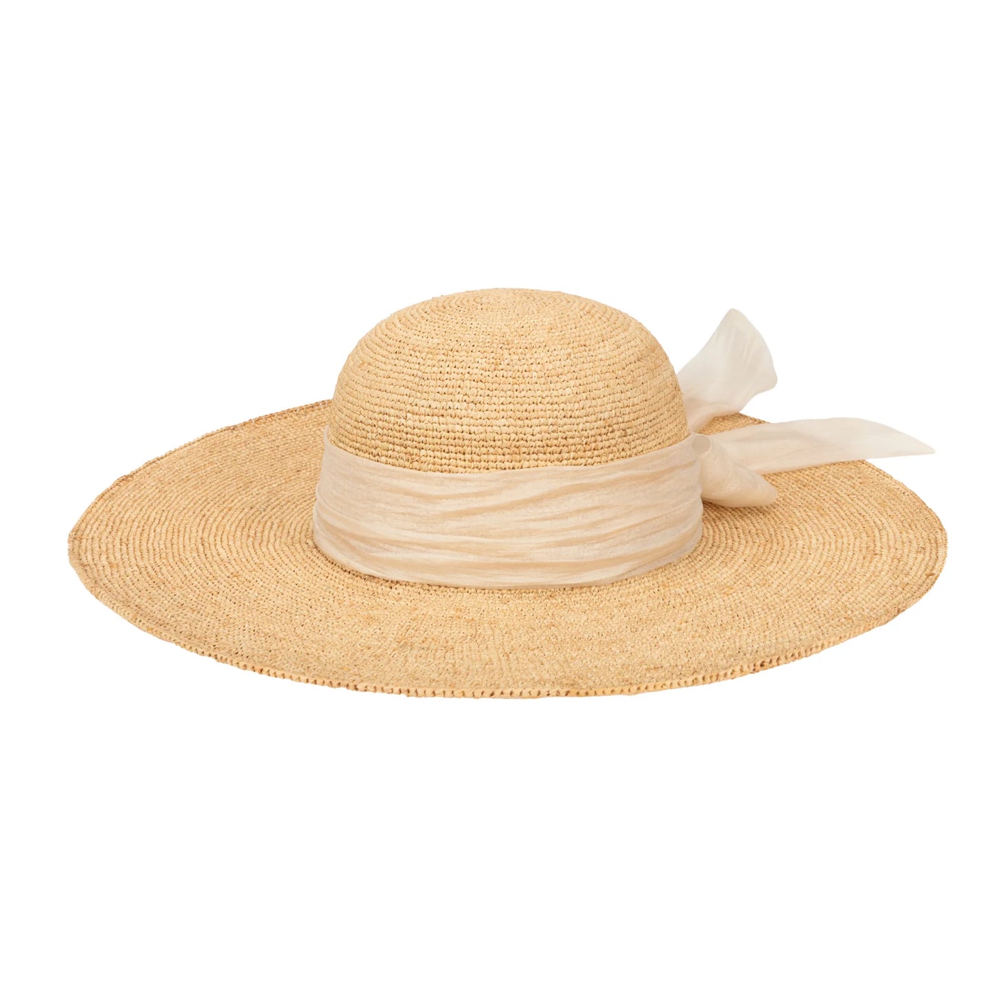 San Diego Hat The Lily - Fine Raffia Straw Round Crown