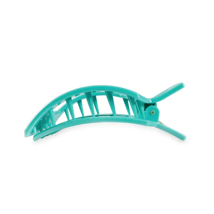 Teleties Square Flat Hair Clip | Large | Totally Turquoise