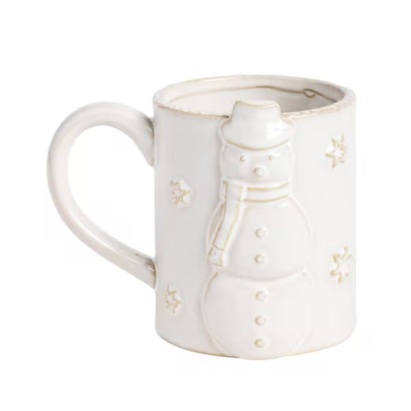 MUD PIE WHITE SNOWMAN MUG