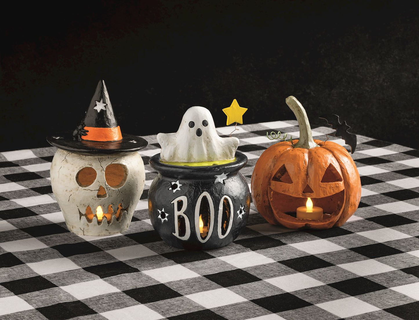 MUD PIE GHOST PAPIER-MÂCHÉ LANTERN