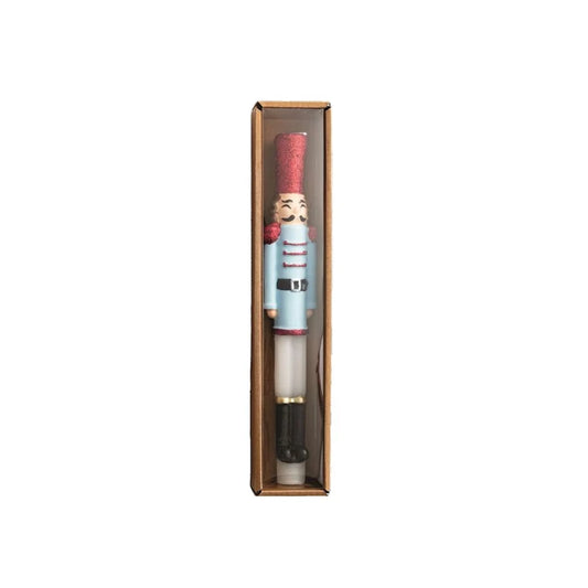 Mud Pie Blue Nutcracker Taper Candle