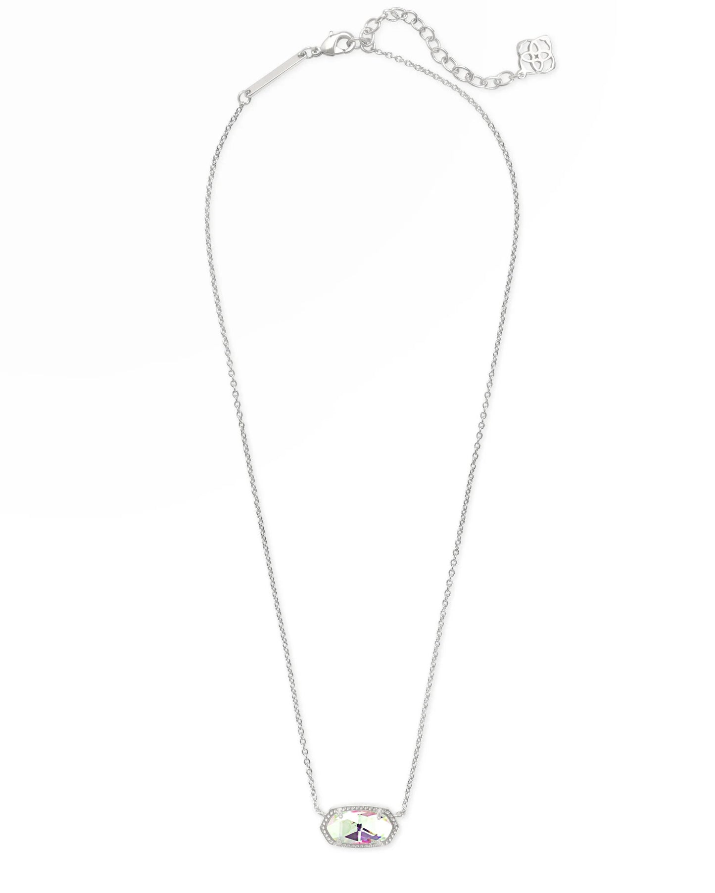 Kendra Scott Elisa Silver Pendant Necklace in Dichroic Glass