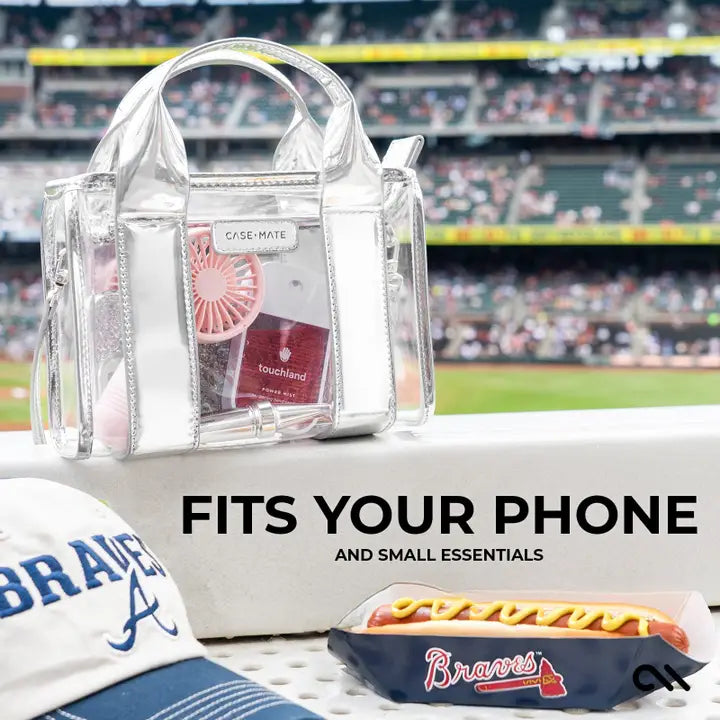Case-Mate Clear Stadium Bag-Silver Chrome