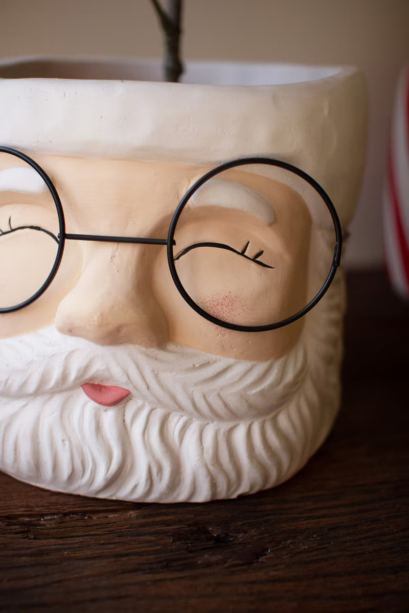 Kalalou Concrete Santa Planters