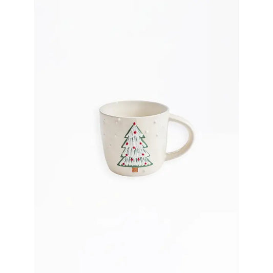 Mary Square Sculpted Mug | Winter Whimsy Tree