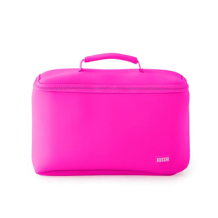 Kusshi Large Makeup Train Case-Pink/Indigo