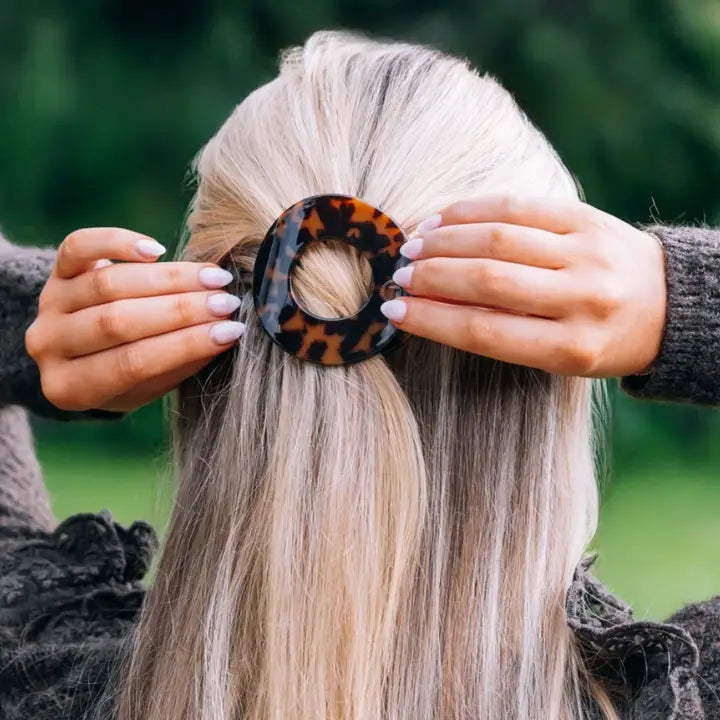 Teleties Tortoise | Small | Flat Circle Hair Clip