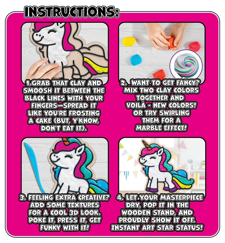 Splat Planet Unicorn Clay Colouring Kit