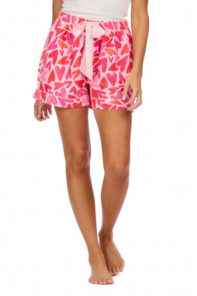 MUD PIE PINK HEARTS PAJAMA SHORTS