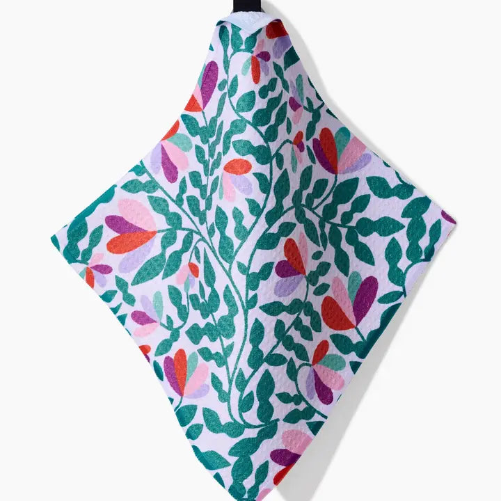 Geometry Spring Wavy Leaves Dishcloth Set