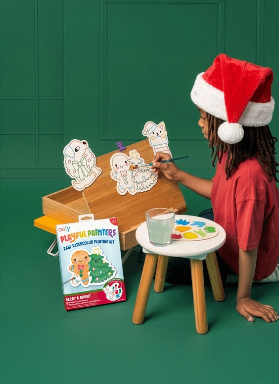Ooly Playful Painters Easy Watercolor Painting Kit - Merry & Bright
