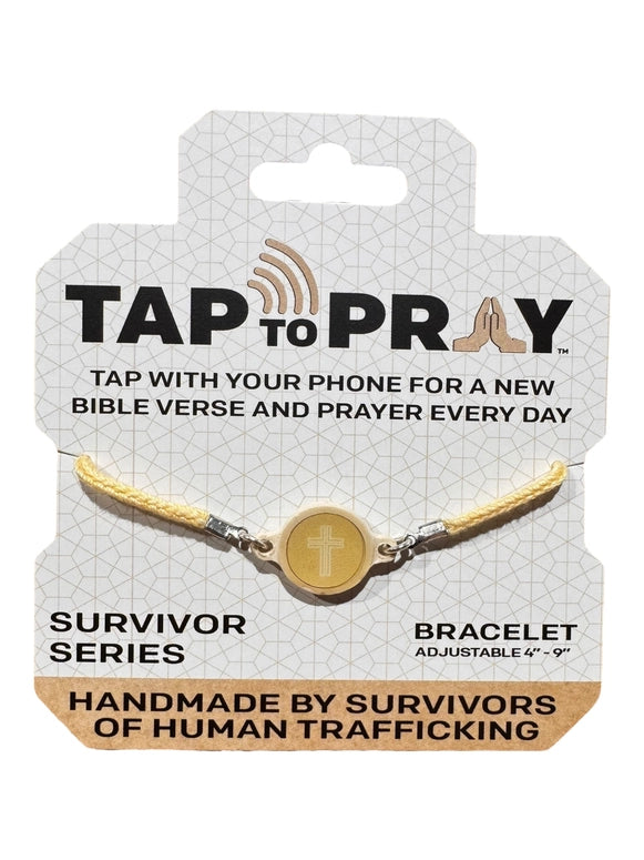 Versible Tap To Pray™ - Survivor Series Handmade Bracelets-Honeysuckle + Cross