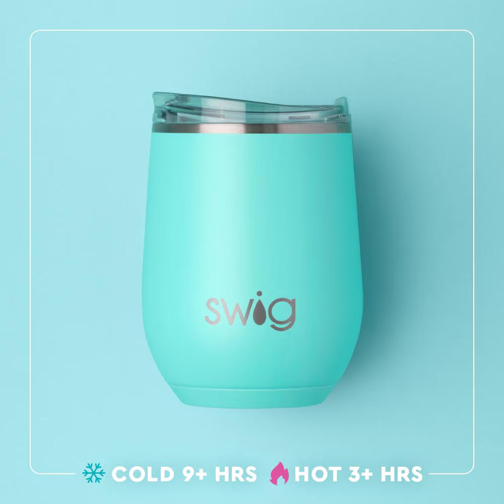 Swig Life Flora Rosa Stemless Wine Cup 12oz