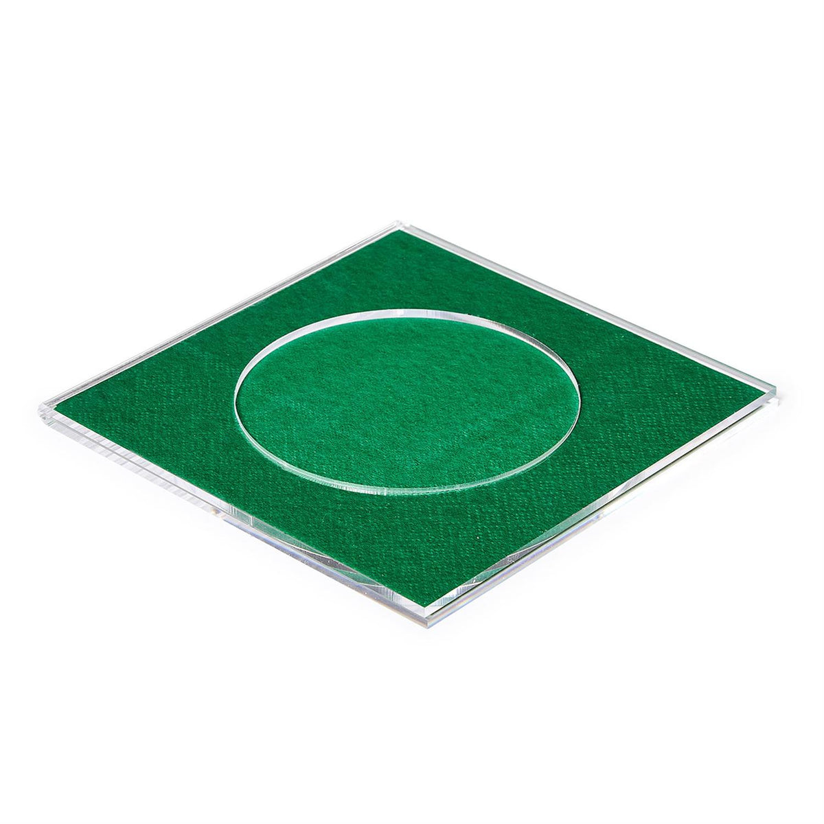 TWO'S COMPANY Set of 4 Clear Cocktail Coasters in Gift Box (features insert slot) - Acrylic