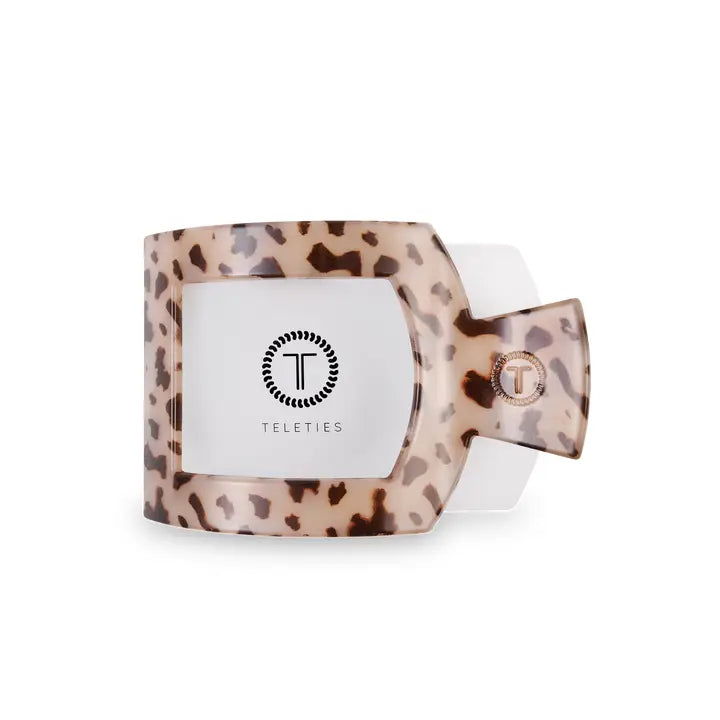 Teleties Square Flat Hair Clip | Med. | Blonde Tortoise