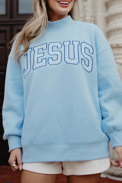 Katydid Jesus Mockneck Sweatshirt Women