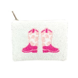 Viv & Lou Pink Cowgirl Boots Coin Purse