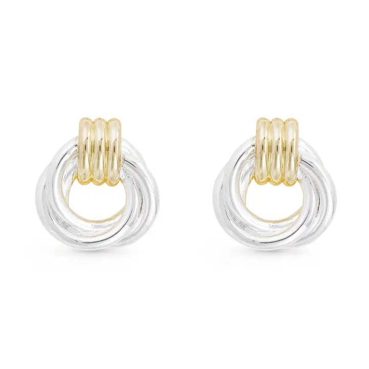 Amanda Blu Gold and Silver Polished Twist Knot Earrings