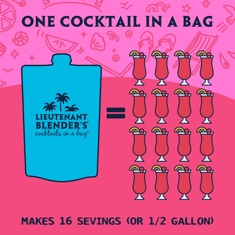 Lieutenant Blender's Strawberry Daiquiri in A Bag Cocktail/Mocktail Slushie Mixer
