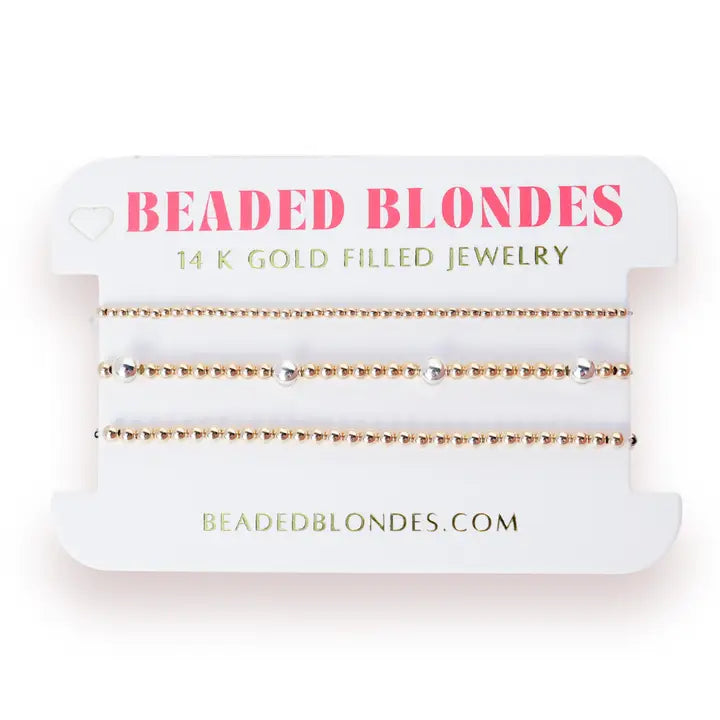 Beaded Blondes Dainty Everyday Stack in Mixed Metal