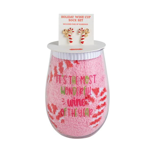 MUD PIE CANDY CANE WINE CUP GIFT SET