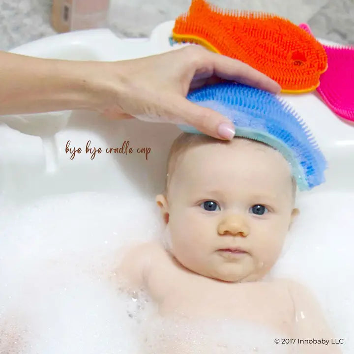 Innobaby Silicone Bath Scrub / Fun Fish Shape Brush / Baby Bath Toy-Blue
