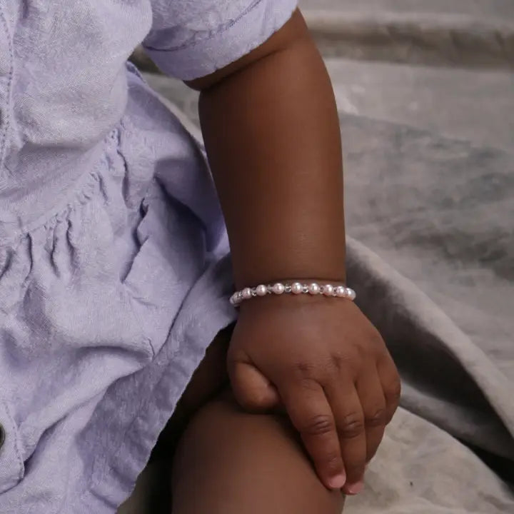 Cherished Moments Kid's Sterling Silver Pink Pearl Baby & Children's Bracelet