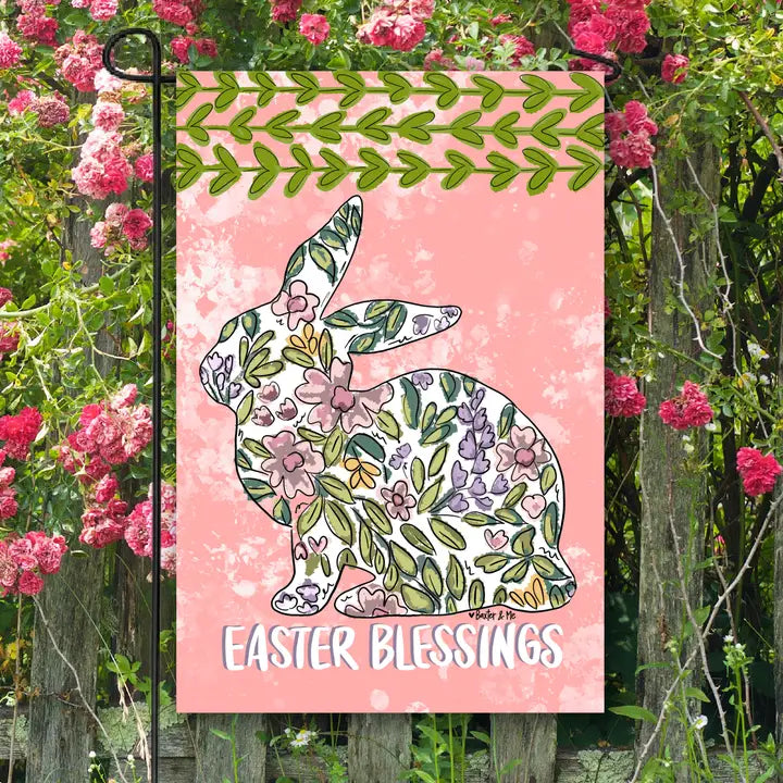Baxter & Me Pastel Easter Blessings Bunny Garden Flag