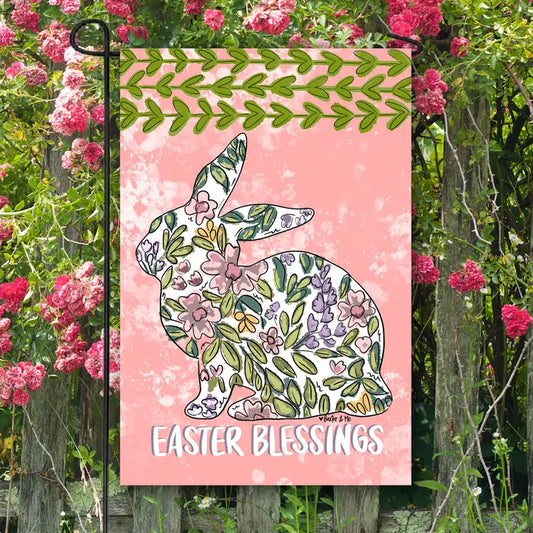 Baxter & Me Pastel Easter Blessings Bunny Garden Flag