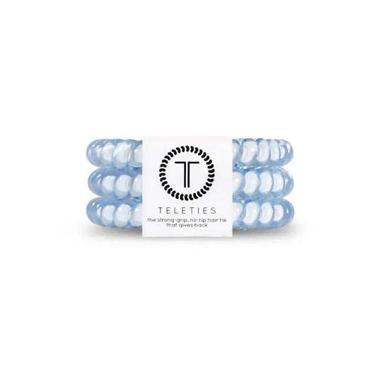 Teleties Spiral Hair Coils | Small | Washed Denim Hair Ties
