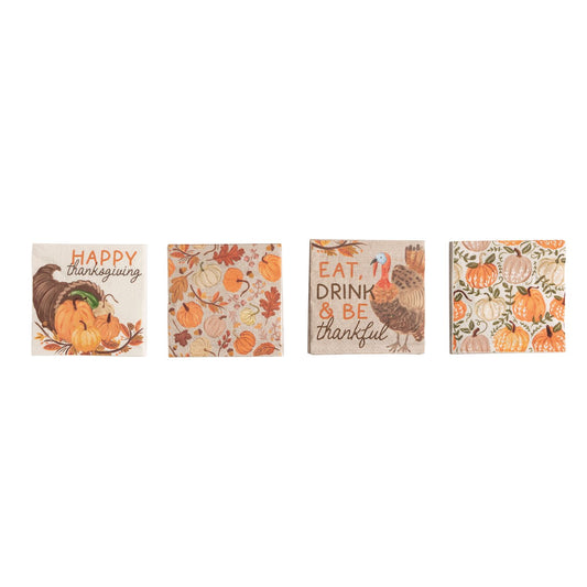 MUD PIE THANKSGIVING COCKTAIL NAPKIN SETS