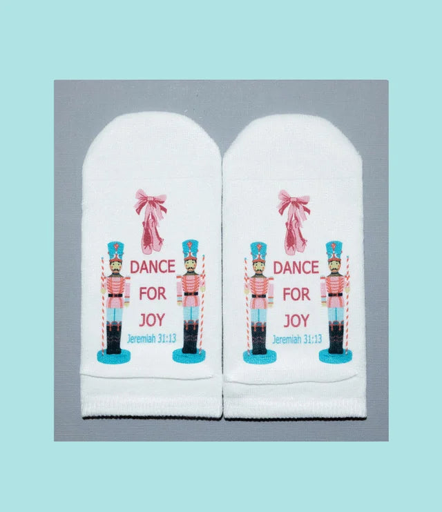 Standing on the Word Socks Nutcracker Dance with verse: Jeremiah 31:13 Dance for joy