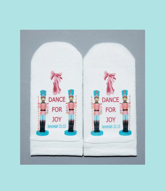 Standing on the Word Socks Nutcracker Dance with verse: Jeremiah 31:13 Dance for joy
