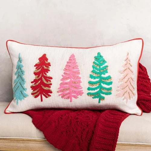 Mary Square Lumbar Pillow Trees