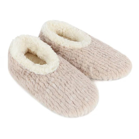 Snoozies! Womens Teddy Bear Faux Fur Slipper With Memory Foam Sole Oatmeal