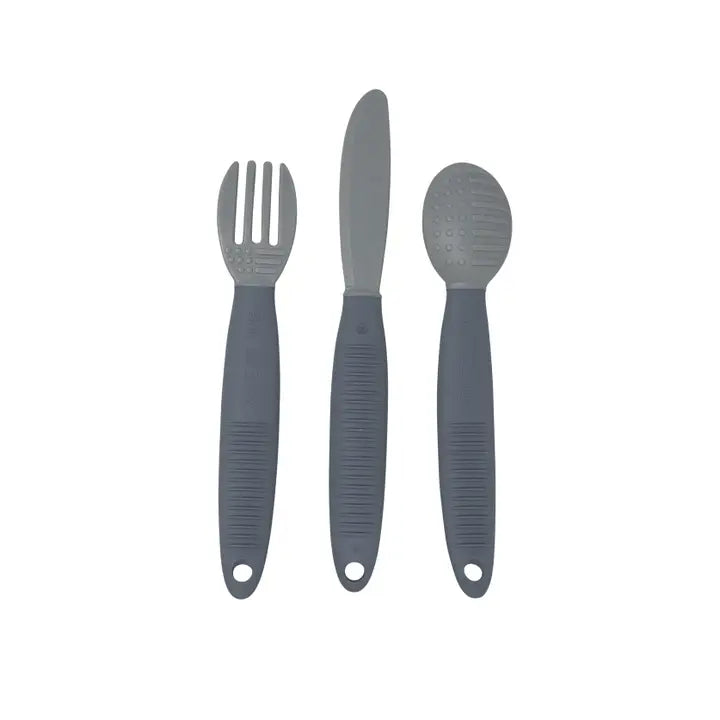 Busy Baby Eating Utensils-Pewter