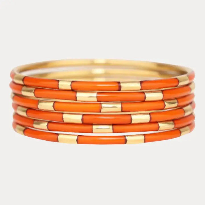 BuDhaGirl Burnt Orange Veda Bangles - Set of 6