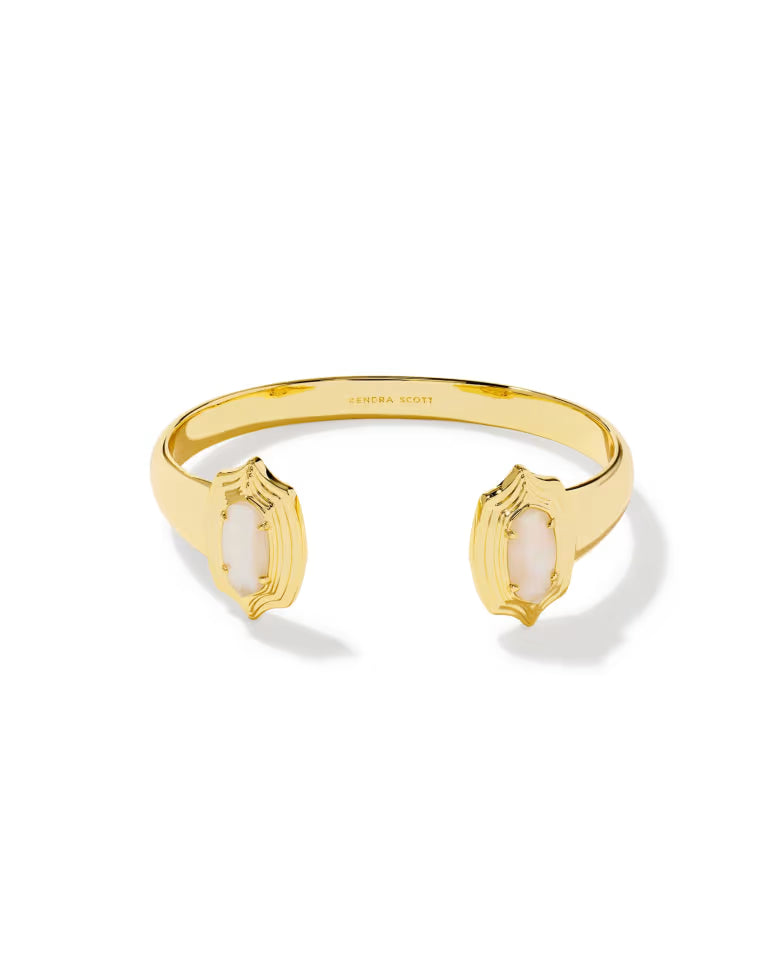 KENDRA SCOTT FATE HUGGIE EARRINGS GOLD WHITE CZ