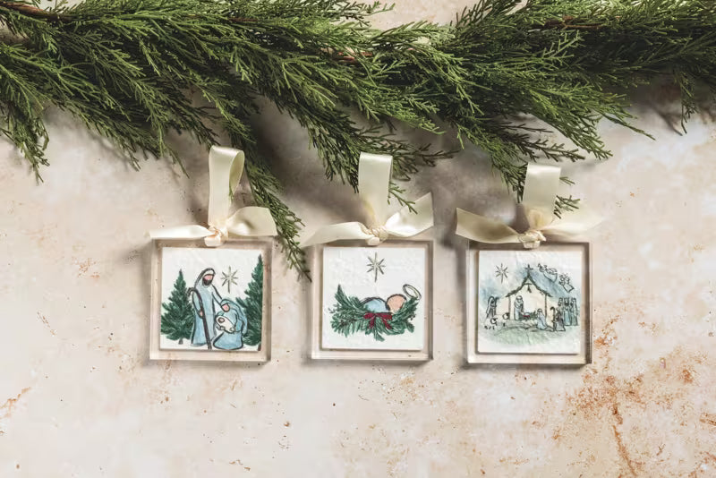 MUD PIE NATIVITY ACRYLIC ORNAMENT