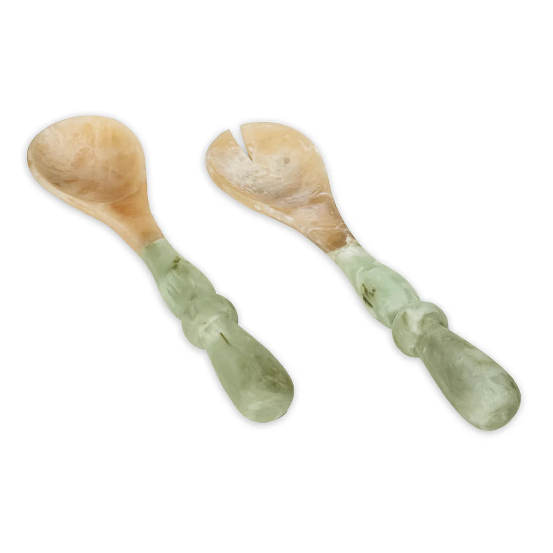Beatriz Ball RESIN Giada Salad Servers Jade Swirl
