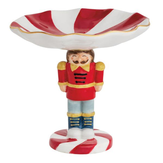 MUD PIE NUTCRACKER PEDESTAL CANDY DISH