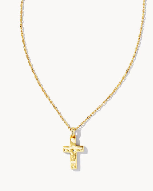 Kendra Scott Cross Pendant Necklace in Gold