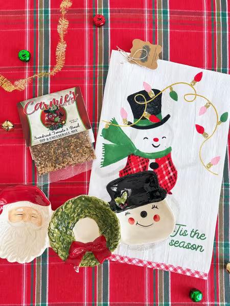 MUD PIE SNOWMAN 'TIS THE SEASON CHRISTMAS TOWEL