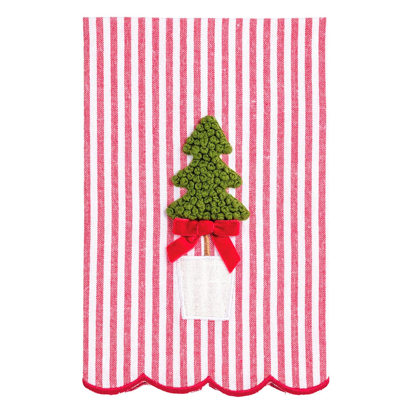 MUD PIE STRIPE TREE TOPIARY TOWEL