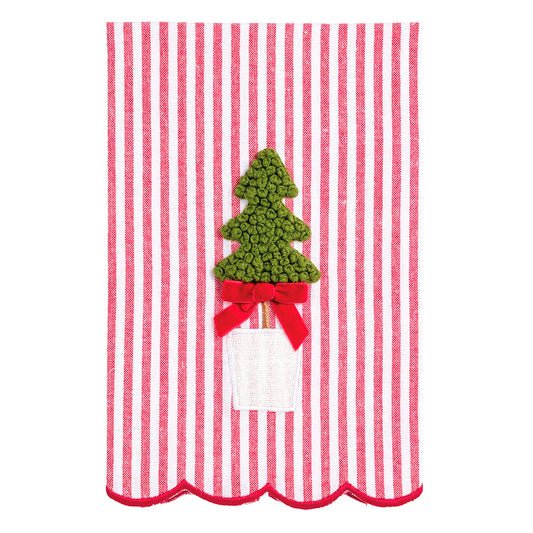 MUD PIE STRIPE TREE TOPIARY TOWEL