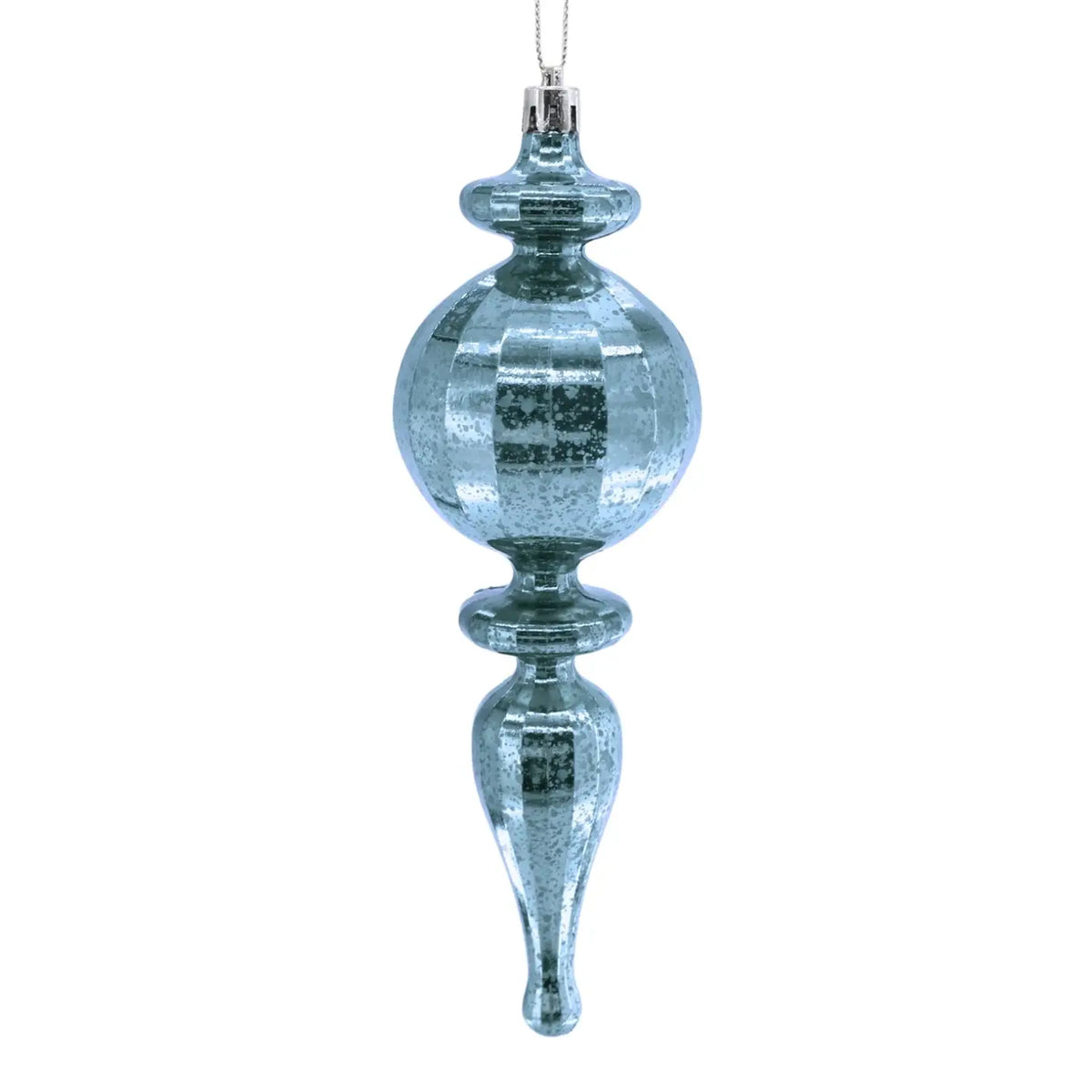 David Christopher's Mercury Finish Rounded Plastic Finial 7.5" - Light Blue