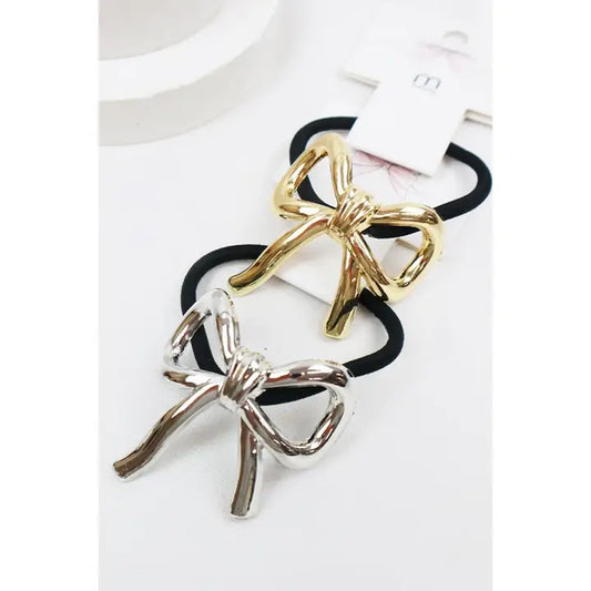 Love and Repeat Metal Bow Ponytail Holder